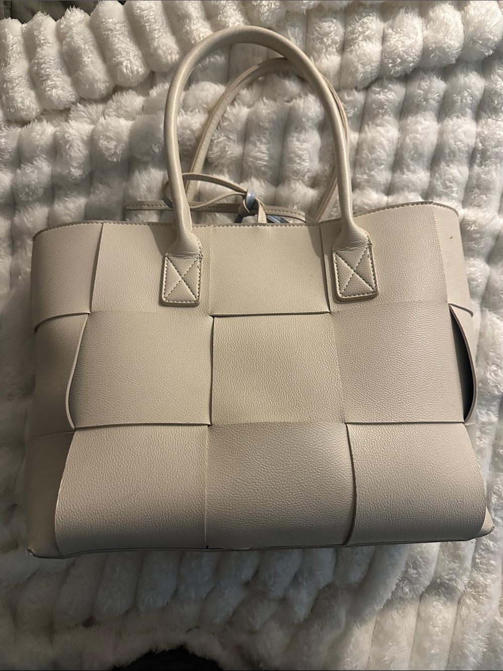Cream Woven Tote